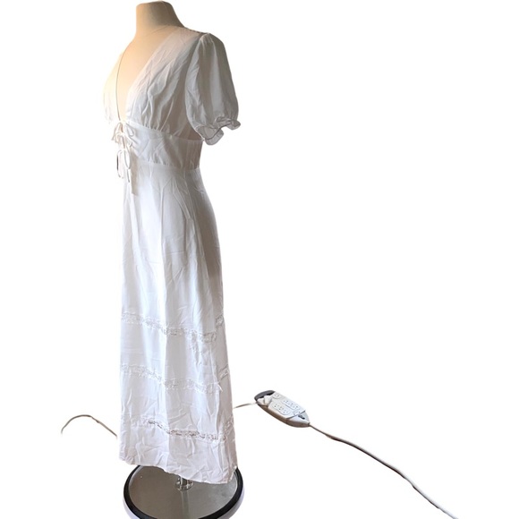 CUPSHE Puff Sleeve V-neck Maxi Dress SZ M NWT!!! - Picture 4 of 6